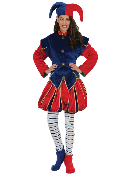 Christmas Blue - Red Elf Costume - Adult Woman