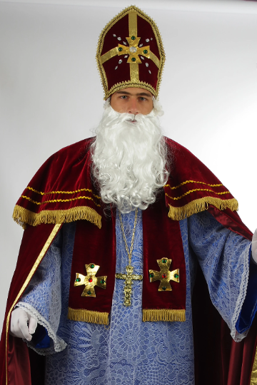 Christmas Burgundy Saint Nicholas Costume - Adult Male