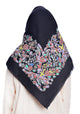 Traditional Scarf Black Floral -  Large