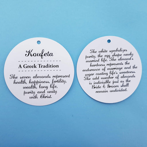 Explanation Circle Card - WEDDING - 7 Almonds Greek Tradition