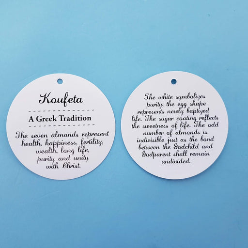 Explanation Circle Card - BAPTISM - 7 Almonds Greek Tradition