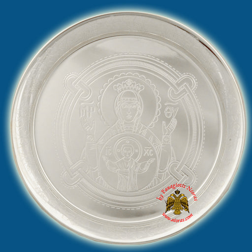 Andidoron Disc Engraved with Theotokos - Silver
