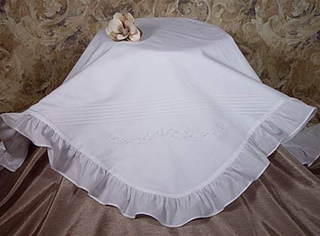 Cotton Embroidered Blanket with Ruffles