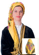 Traditional Yellow Print Scarf with Fringe -  Large