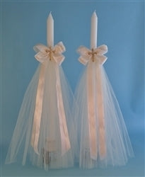 Matthew Tulle Thick Stem Candle - Set of 2