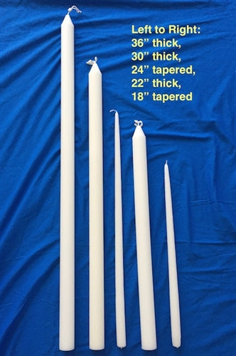 Plain White Candle 24" - Thick Stem