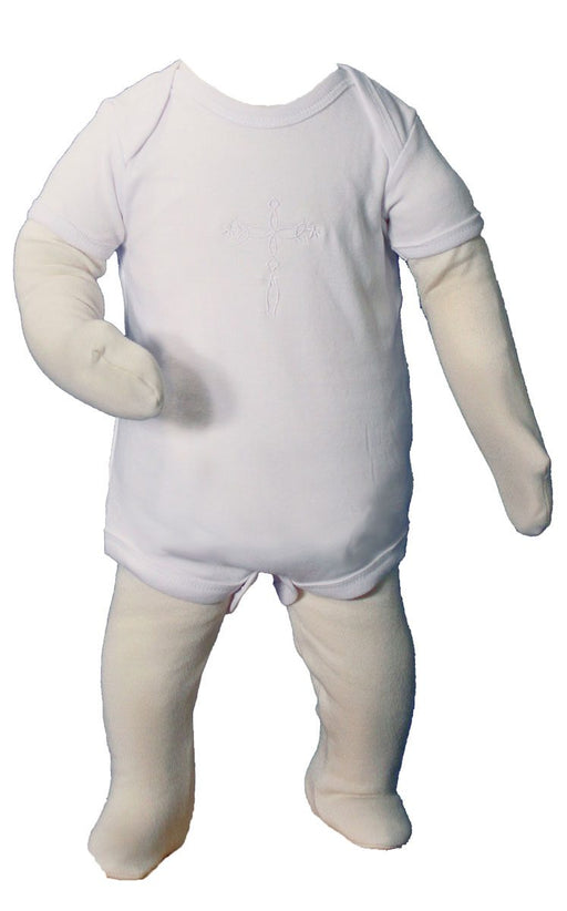 White Bodysuit with Cross - 3 Months Sizing
