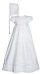 Girls 30″ White Cotton Dress Christening Gown Baptism Gown with Lace