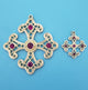 Centerpiece - Orthodox Cross with Ruby Jewels - Large or Small
