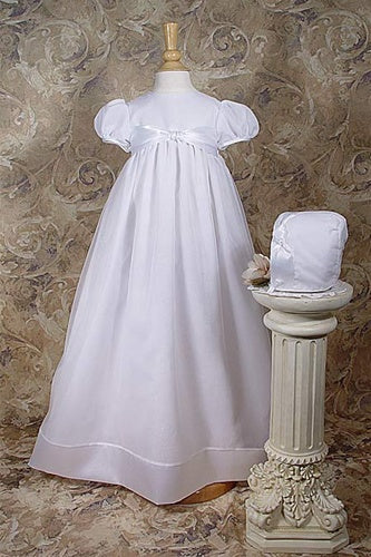 31" Organza gown accented with polyester satin ribbon - 3 Month Sizing