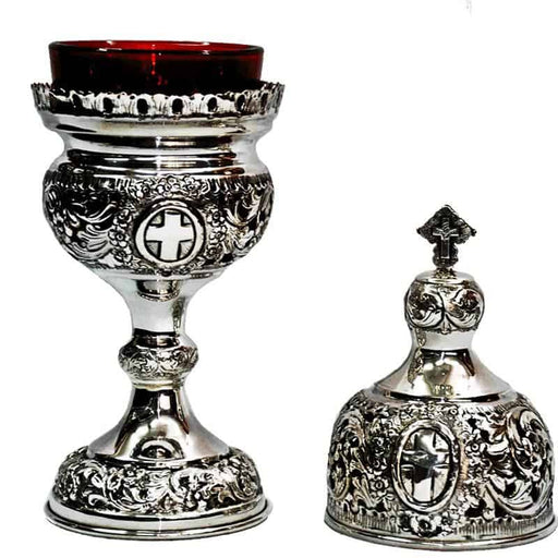 Holy Table Candle - Silver With Cover