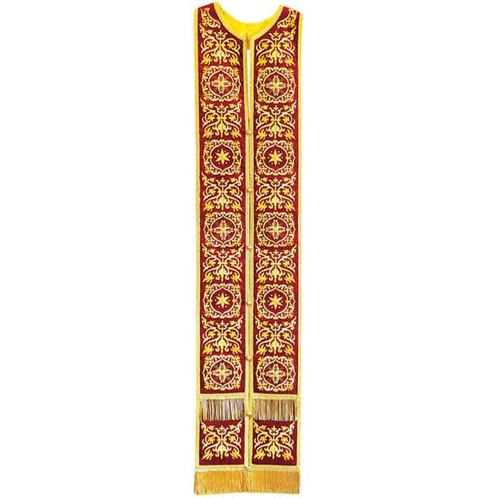 Priest Stole - Epitrachelion – Burgundy with Ornate Gold Embroidery