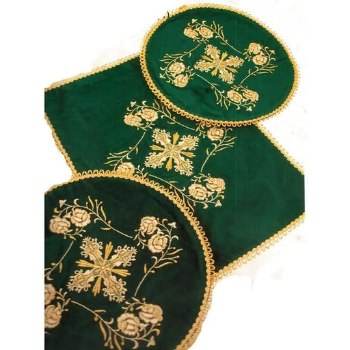 Gold-Embroidered Dikerotrikera Covers – Velvet Liturgical Set - 4 color options