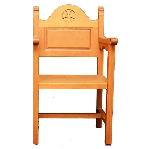 Orthodox Church Chair – Hand-Carved Solid Oak with Cross Design (Single, Double, Triple, or Quadruple)