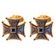 Maniketokuba Byzantine Cross Cufflinks – 925 Silver with Gilded Detail and Relief Carving