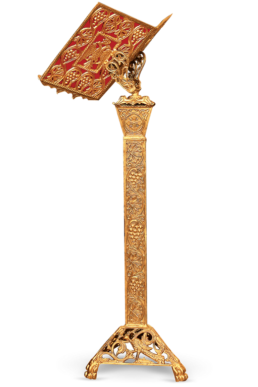 Orthodox Holy Book Stand with Byzantine Eagle & Floral Design