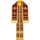 Priest Stole -Omophorion with Epitrachelion – Burgundy with Grapevine and Cross Embroidery