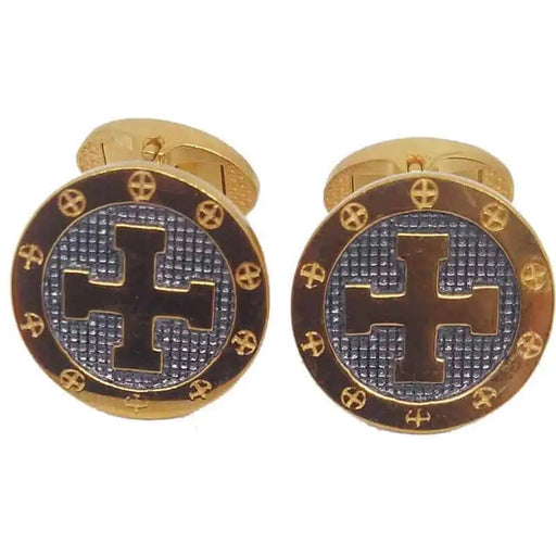 Silver Cufflinks with Embossed Carving and Local Gilding – Handcrafted Elegance with Ecclesiastical Detail