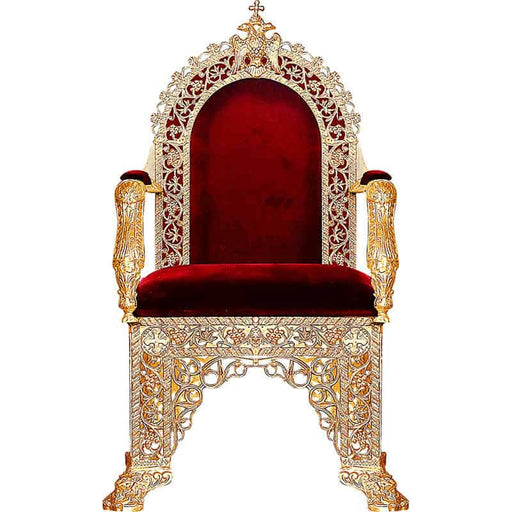 Orthodox Bishop’s Chair – Handcrafted Aluminum with Velvet Upholstery