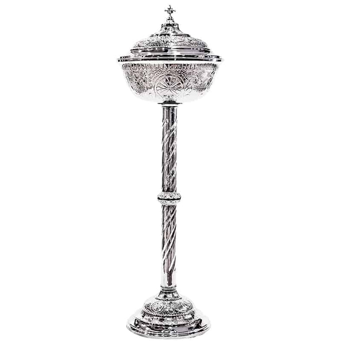 Carved Silver-Plated Holy Bread Basin – Antique Design