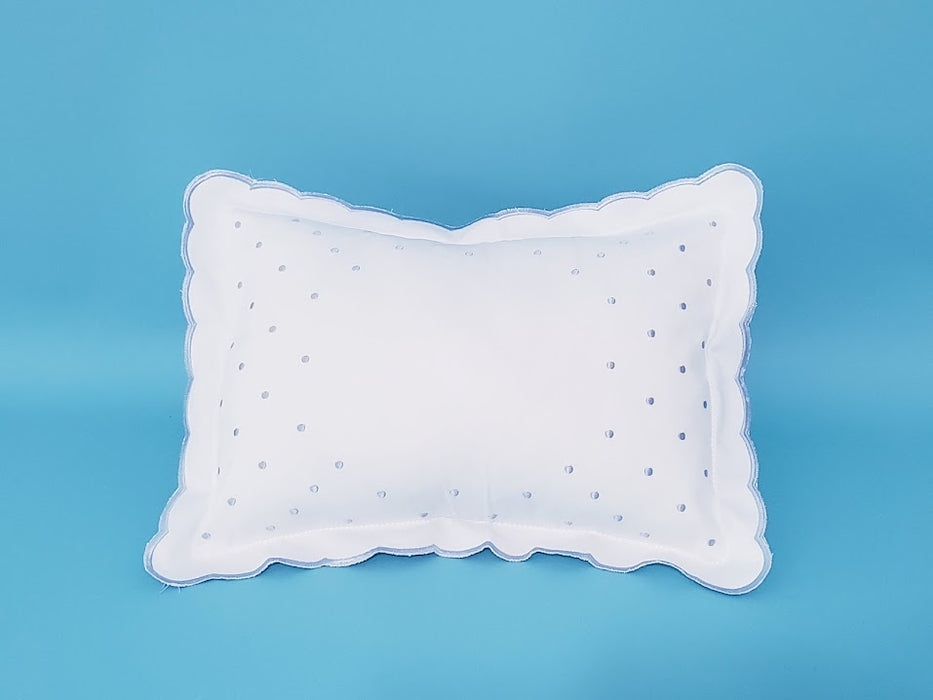 Scalloped Edge Baby Pillow - Embroidery