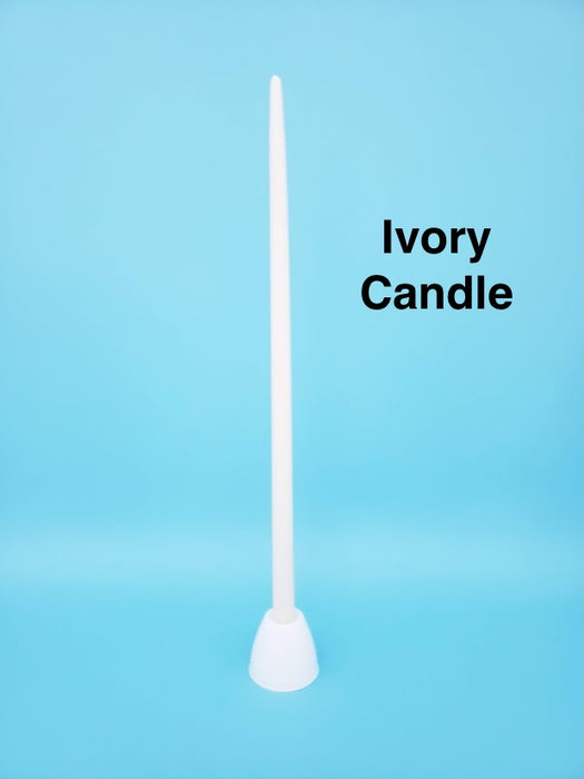 Plain *IVORY* Candle 18" -Thin Stem