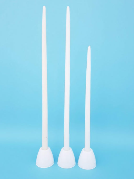 Plain White Candle 24" -Thin Stem