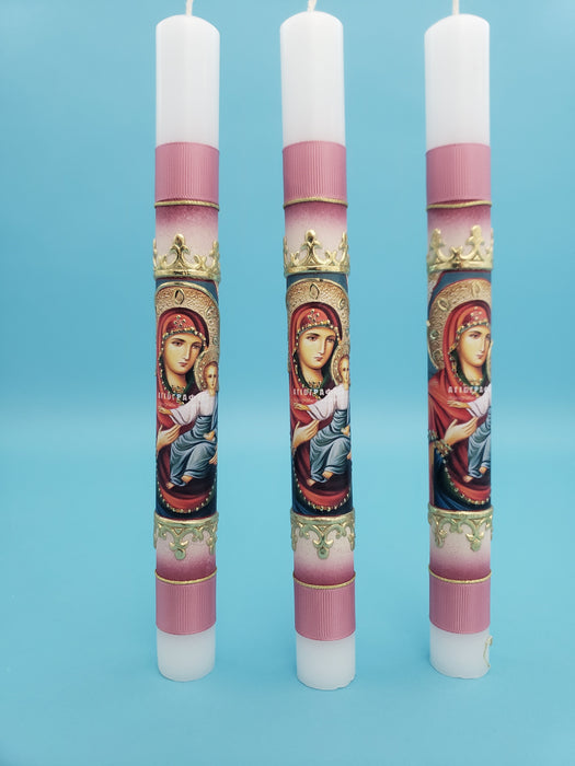 10" Greek Orthodox Theotokos Easter Candle