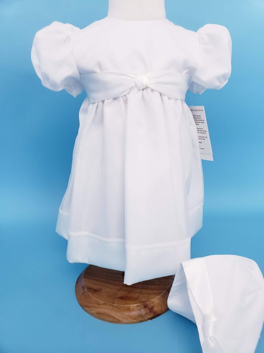 cotton christening dress Little Things Mean a Lot Baby Girls White Embroidered Short Sleeve Hat Gown 0-12M Made from soft 100% cotton Boy Christening Gown w/ bonnet