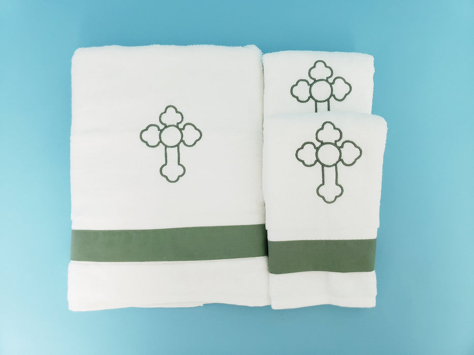 6 Piece Orthodox Cross Ladopana Oil and Towel Set