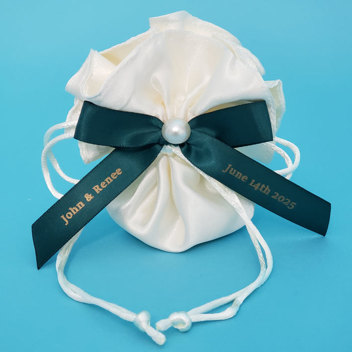 Classic Satin Pouch Bag with Satin Ribbon