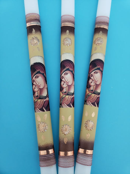 14" Easter Lambatha Candle - Our Virgen Mary