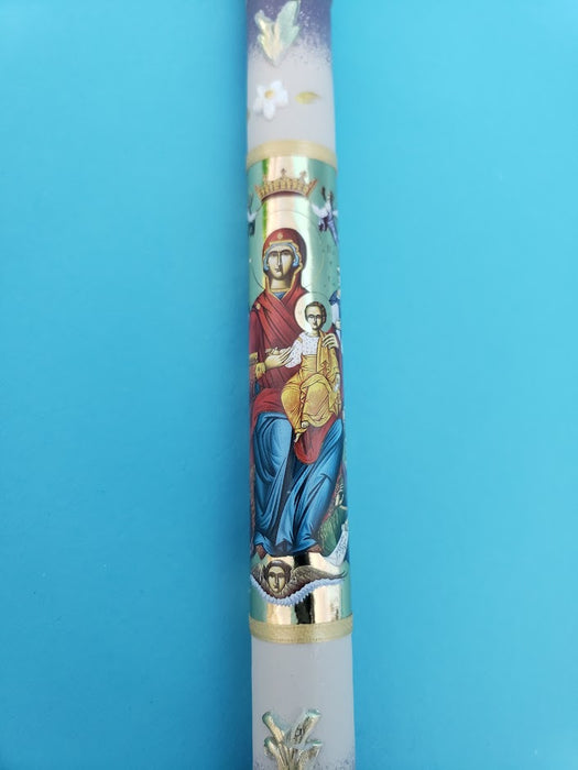 15" Easter Lambatha Candle - All- Holy Virgen Mary