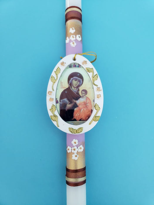 15" Easter Lambatha Candle - Panagia Virgin