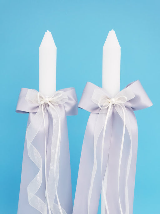 Sophia Organza Thick Stem Candles - Set of 2