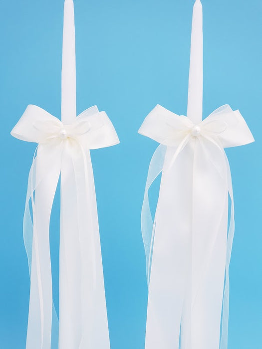 Sophia Organza Tapered Candles - Set of 2