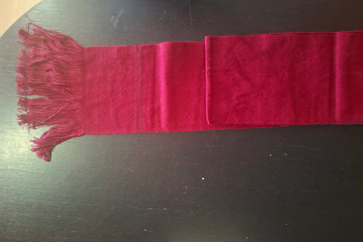 Woven Wool Belt Sash with Fringes - Burgundy