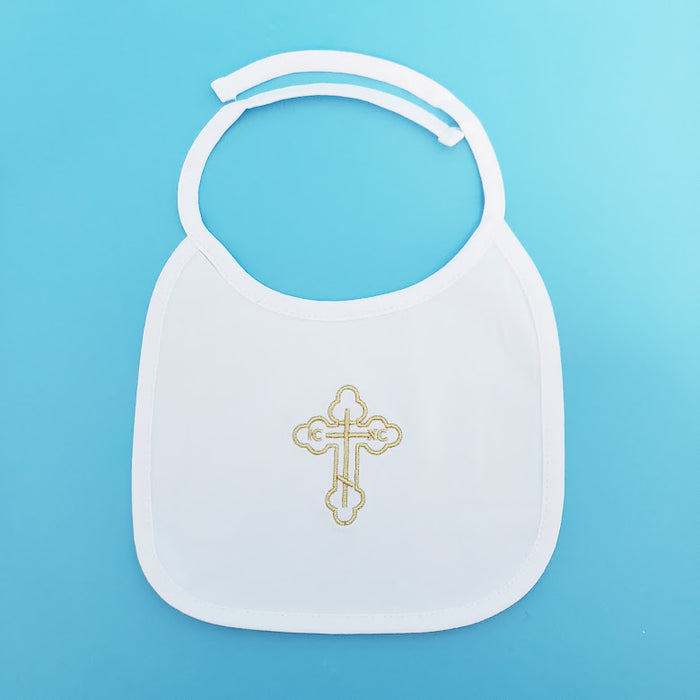 Cotton Embroidered Bib with Cross