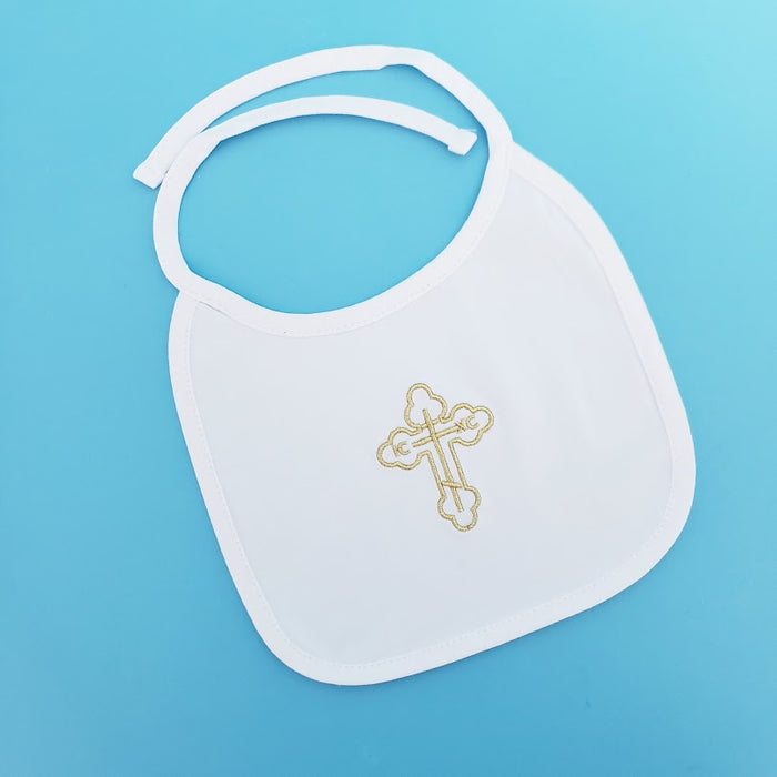 Cotton Embroidered Bib with Cross