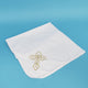 Double-Layer Cotton Baby Blanket – White with Gold Cross Embroidery