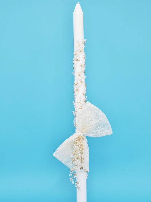 Alexandra Gold Leaf Thick Stem Candle