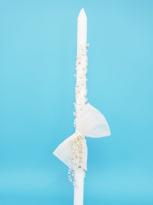 Alexandra Gold Leaf Thick Stem Candle - Set of 2