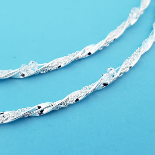 Crown Pair: Silver Twist Swarovski Crystal Orthodox Wedding Crowns