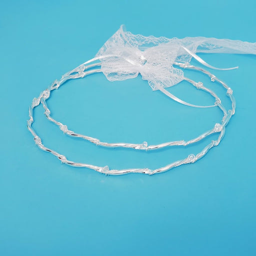 Crown Pair: Swarovski & Silver Double Twisted Orthodox Wedding Crowns