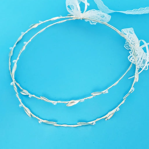 Crown Pair: Gold Olive Leaves Orthodox Wedding Crowns