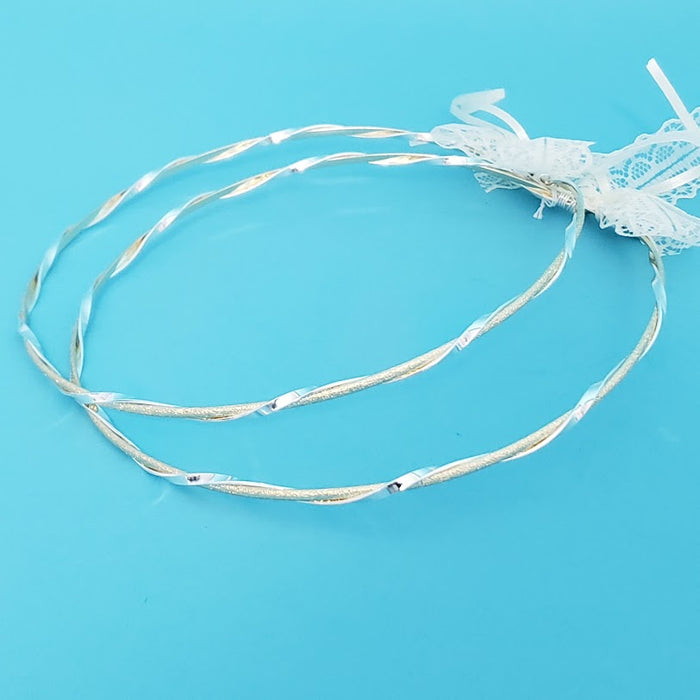 Crown Pair: Double Tone Intertwined Wedding Crowns