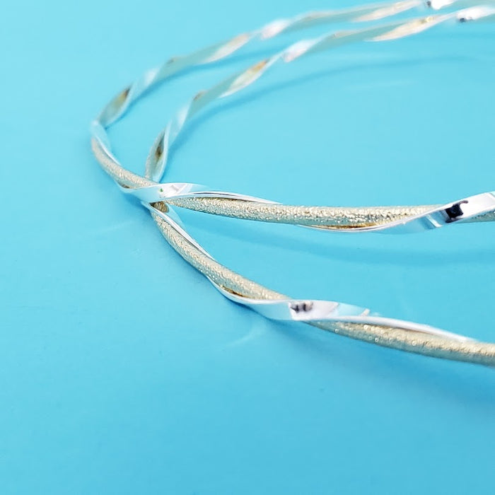 Crown Pair: Double Tone Intertwined Wedding Crowns