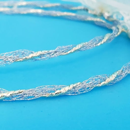 Crown Pair: Silver and Gold Weaved Stefana Orthodox Wedding Crowns