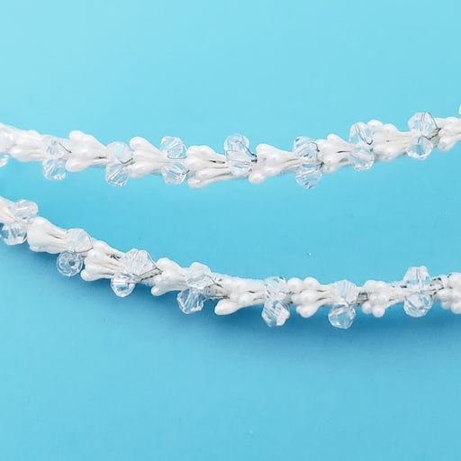 Crown Pair: Porcelain Buds and Swarovski Crystals Wedding Crowns