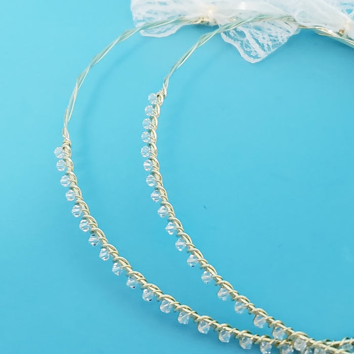 Crown Pair - Gold with Swarovski Crystals Wedding Crowns